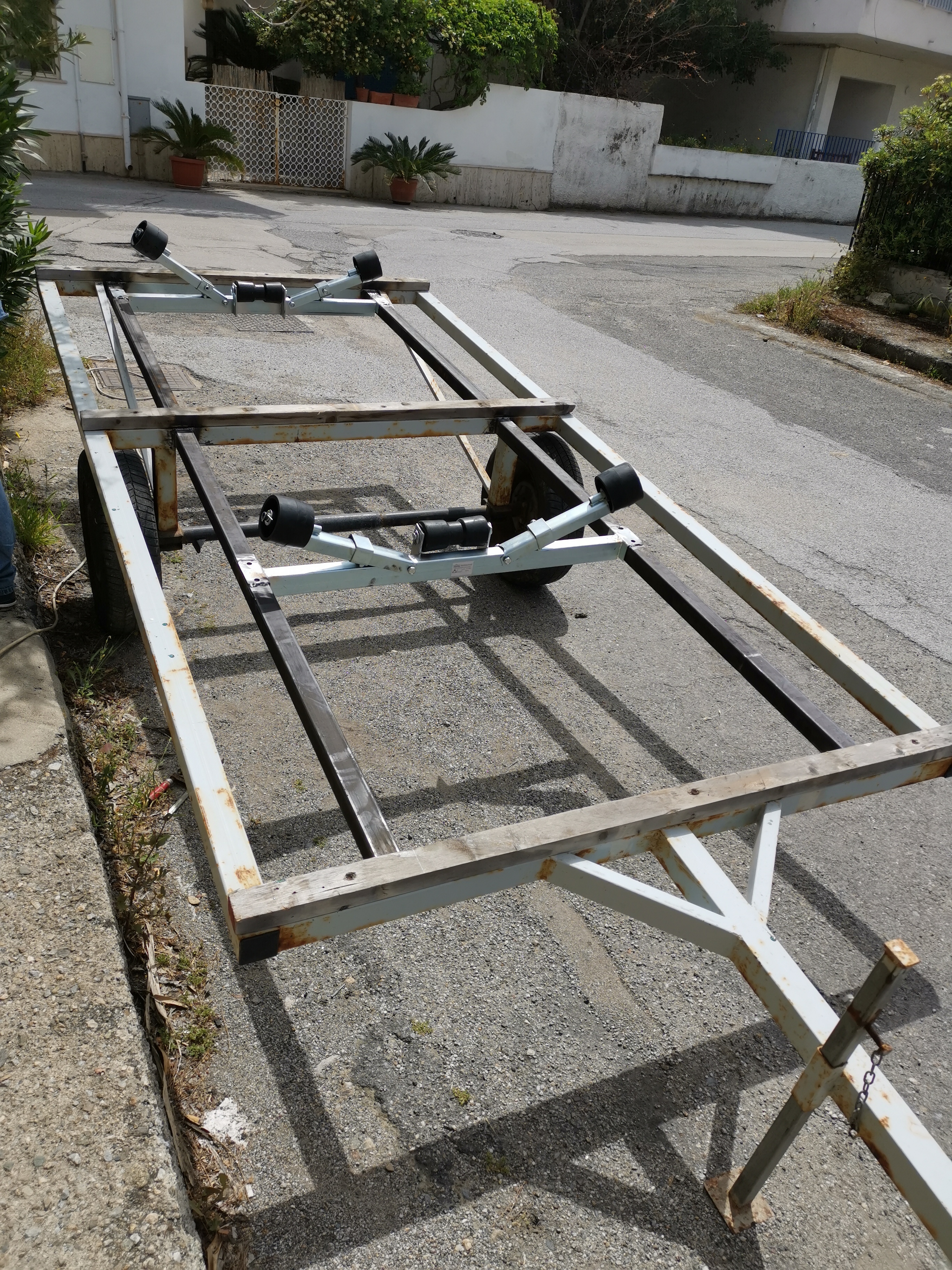 Wiltec Rulli 111 cm carrello barca staffa fino 800 kg