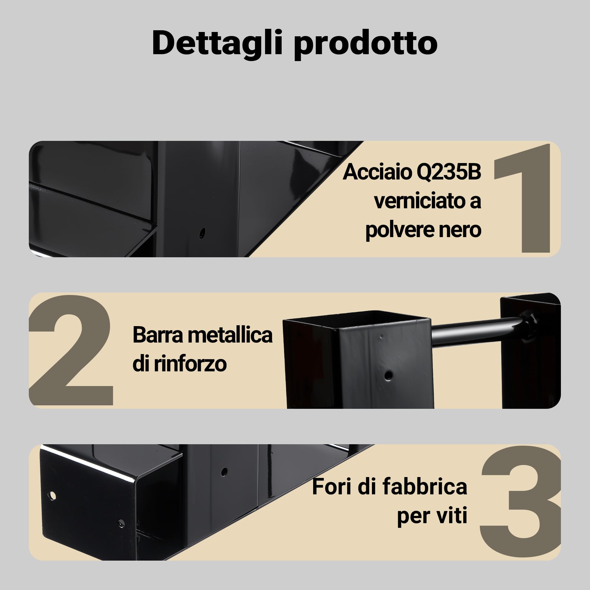 Wiltec Set 2 supporti catasta legna acciaio