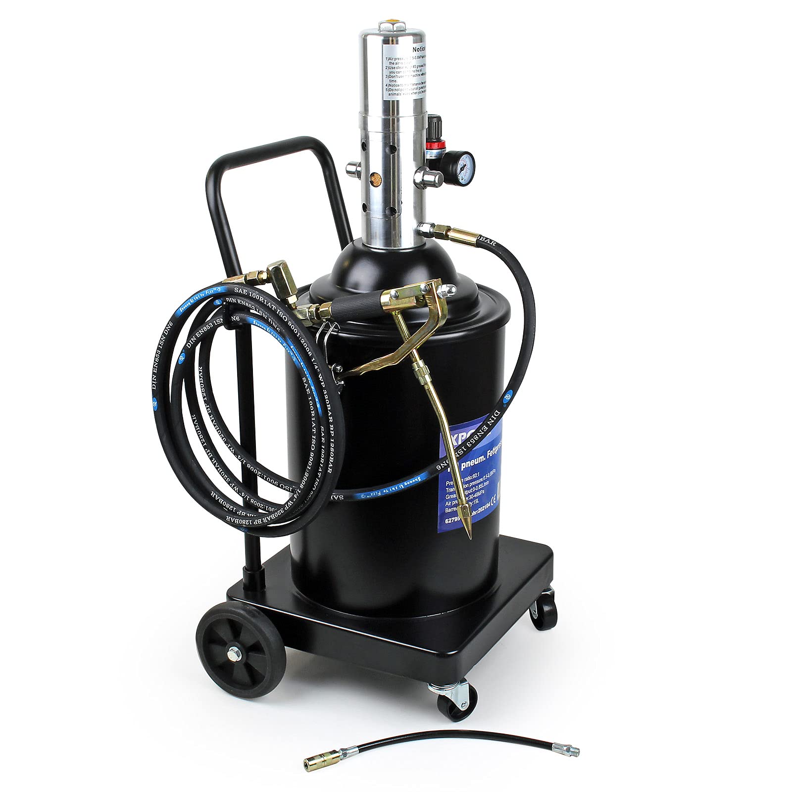 Wiltec Ingrassatore aria compressa 12L carrellato professionale
