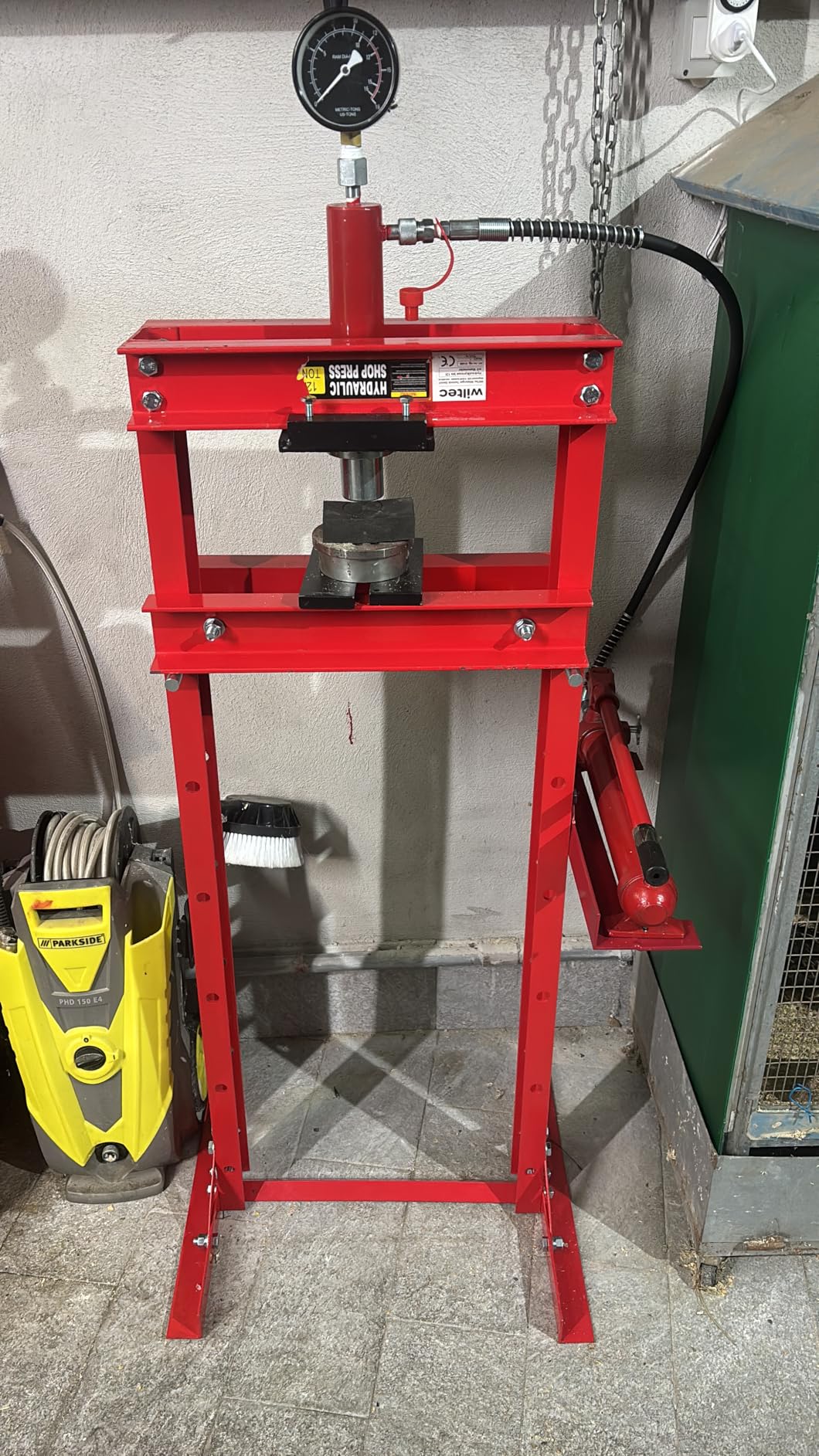 Wiltec pressa idraulica officina 12t con manometro