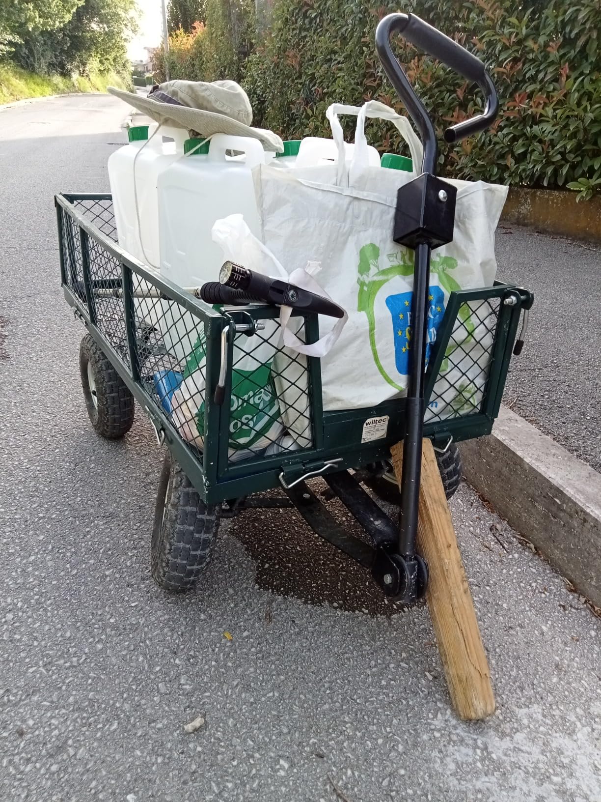Wiltec Carrello trasporto da giardino 300 kg con telone