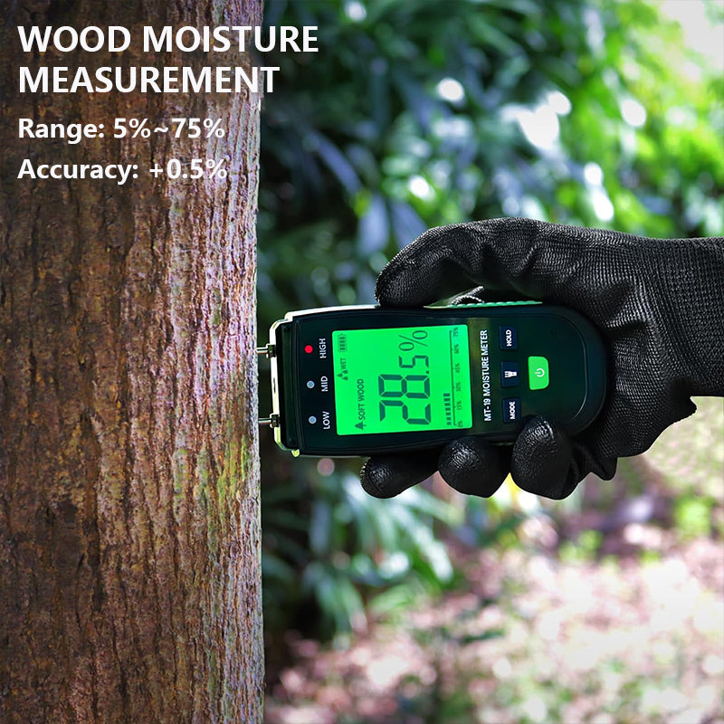 Tilswall Misuratore Umidità Legno Tester Legna da Ardere a Perno