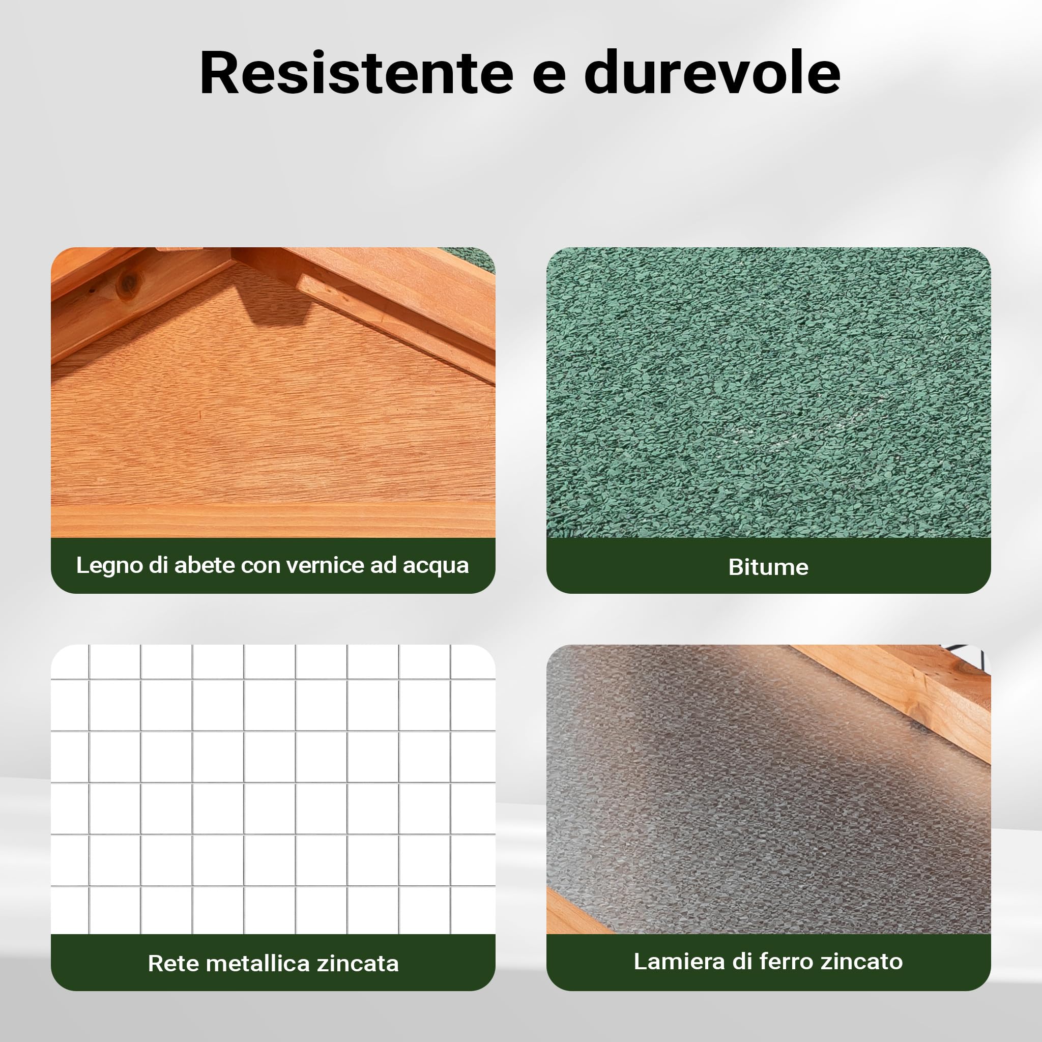 Wiltec Pollaio Conigliera Legno 147x52x85,5 cm con Recinto