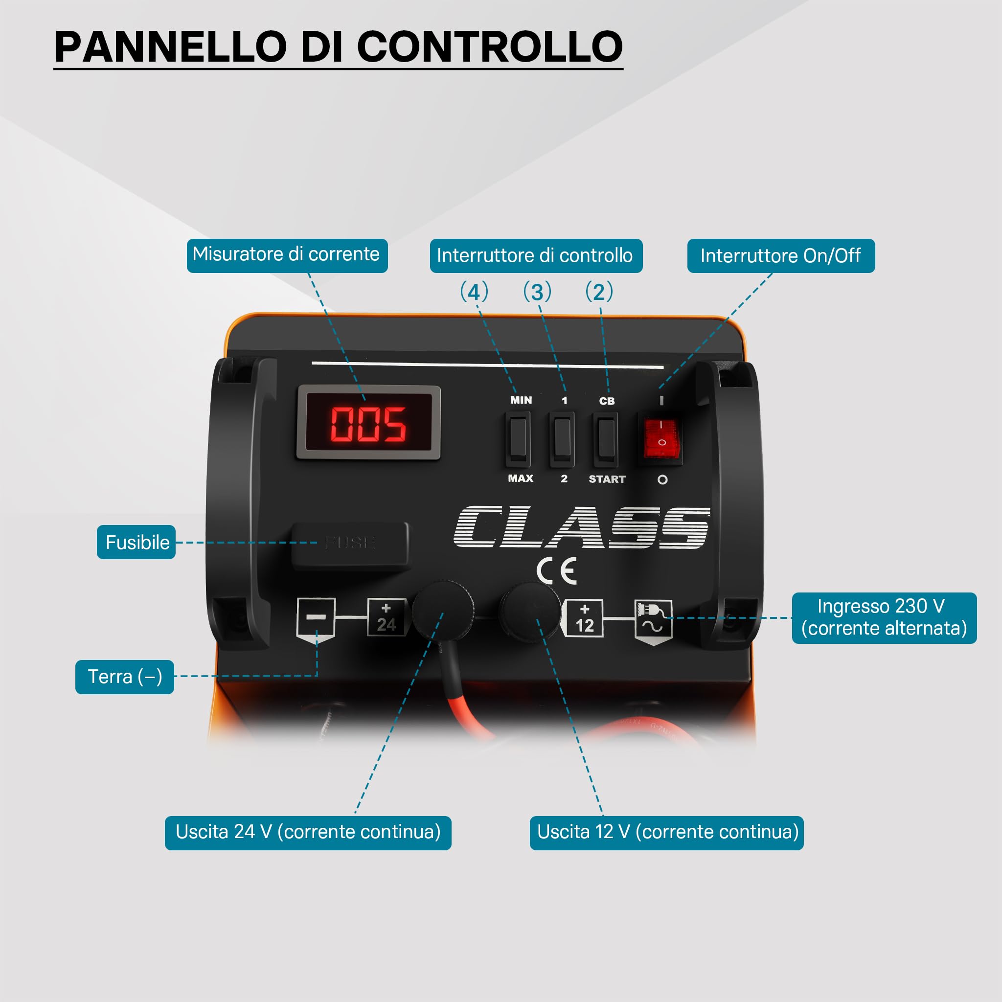 Wiltec Boost 430 Caricabatterie 12V 24V Piombo Acido AGM