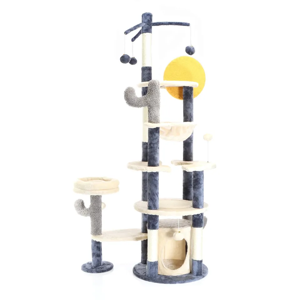 Fudajo Albero Tiragraffi Grigio 172cm Casetta Amaca