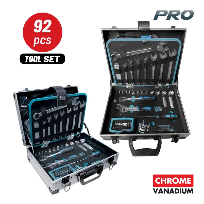 Bormann Set Attrezzi 92 Pezzi Valigia Alluminio Cr-V