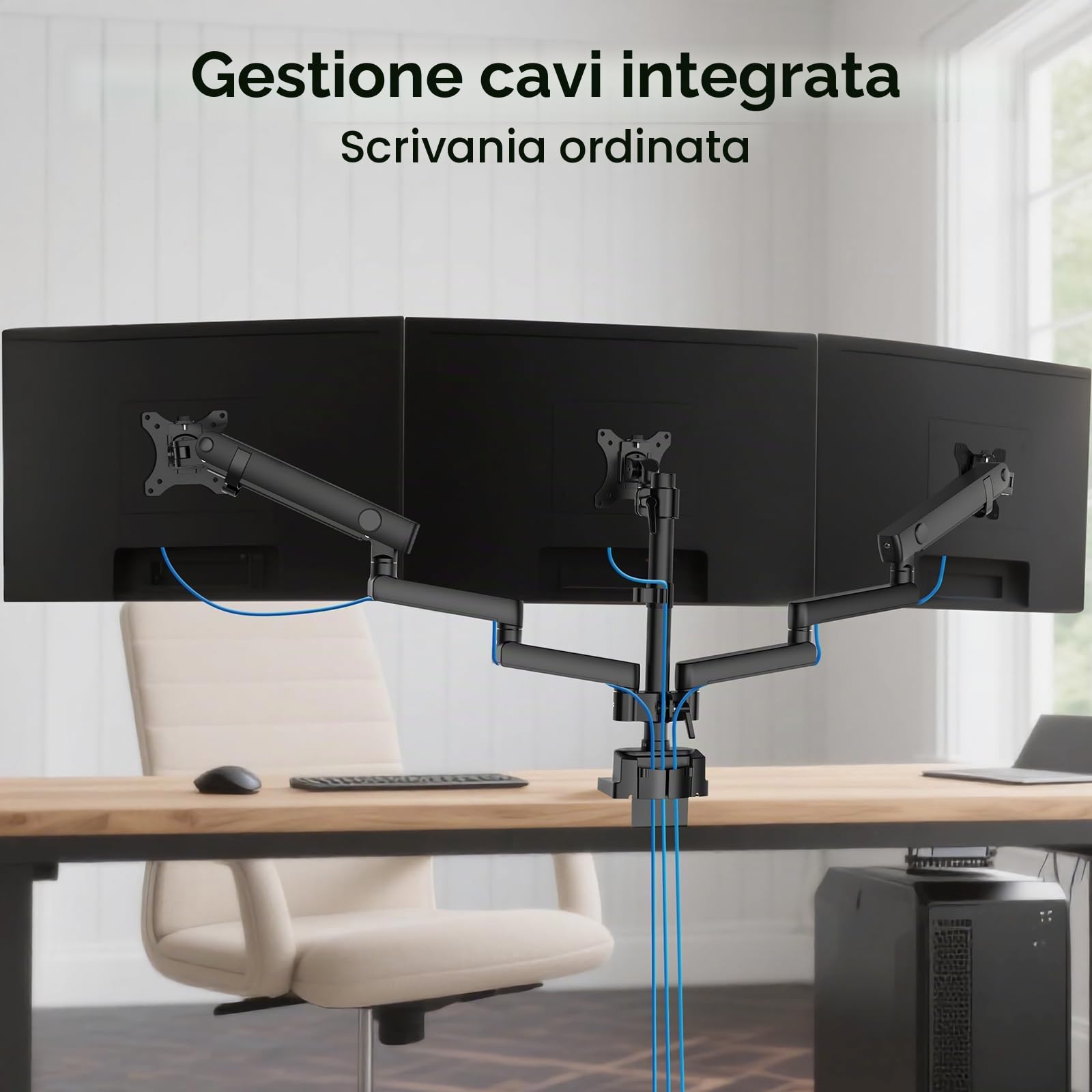 Wiltec Supporto 3 Monitor 17-27" VESA 9 kg
