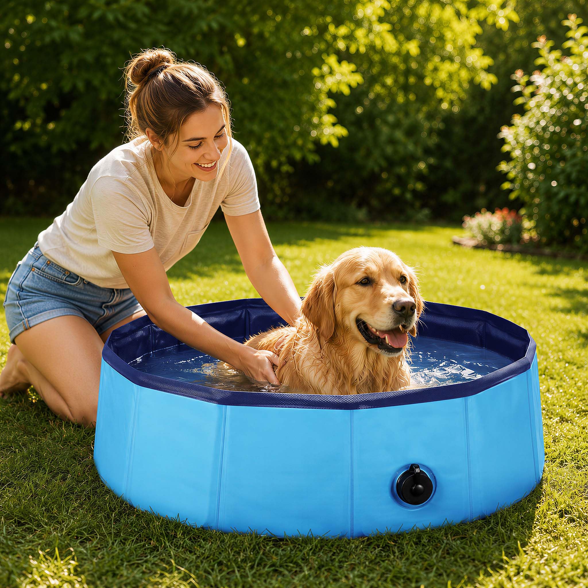 Fudajo Piscina per Cani 80x30 cm Pieghevole PVC Antiscivolo