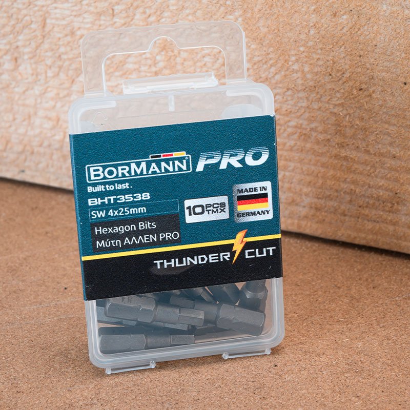 Bormann inserti esagonali SW 4x25mm 10pz acciaio