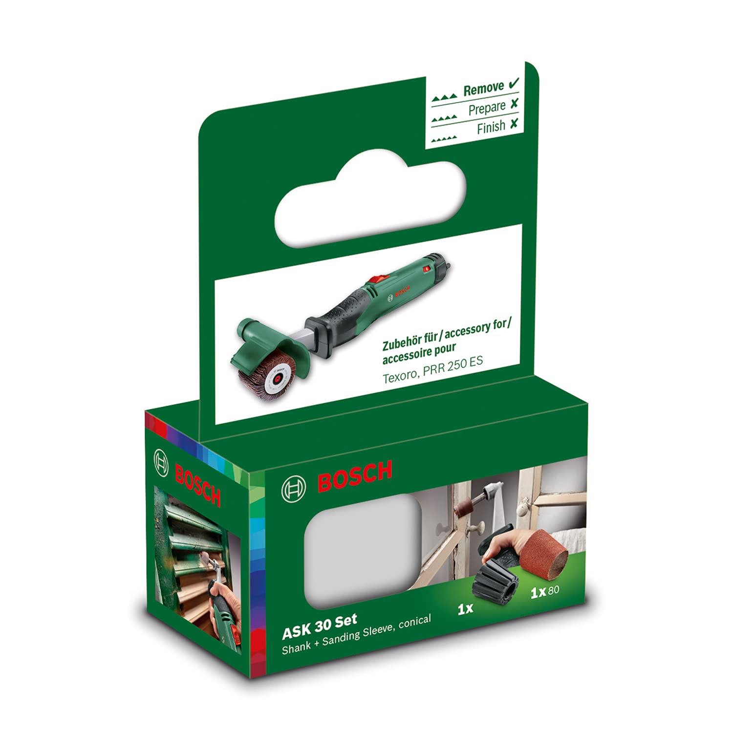 Bosch PRR 250 ES Bussola Abrasiva Conica 30mm Grana 80