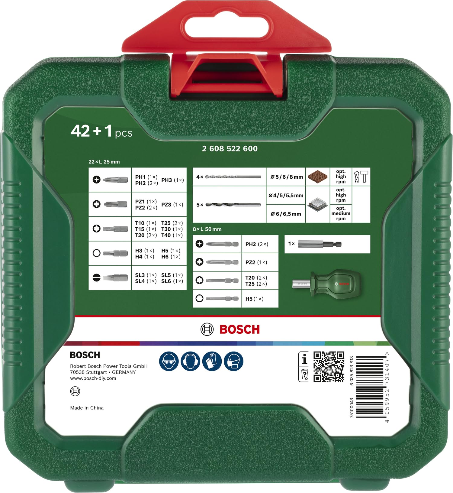 Bosch Set Compatto 43 pezzi punte e inserti universali