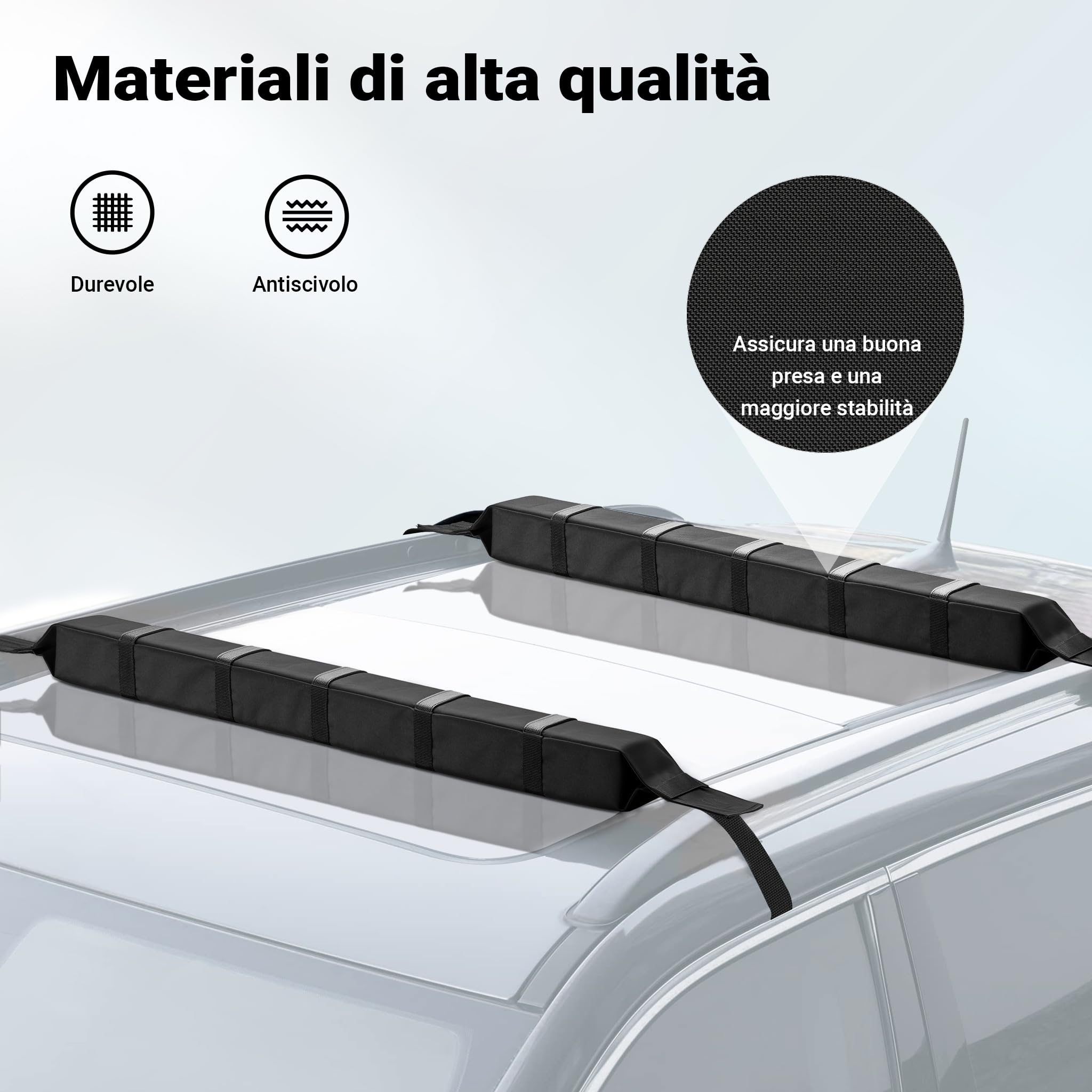 Wiltec Barre portatutto morbide 75 kg universali