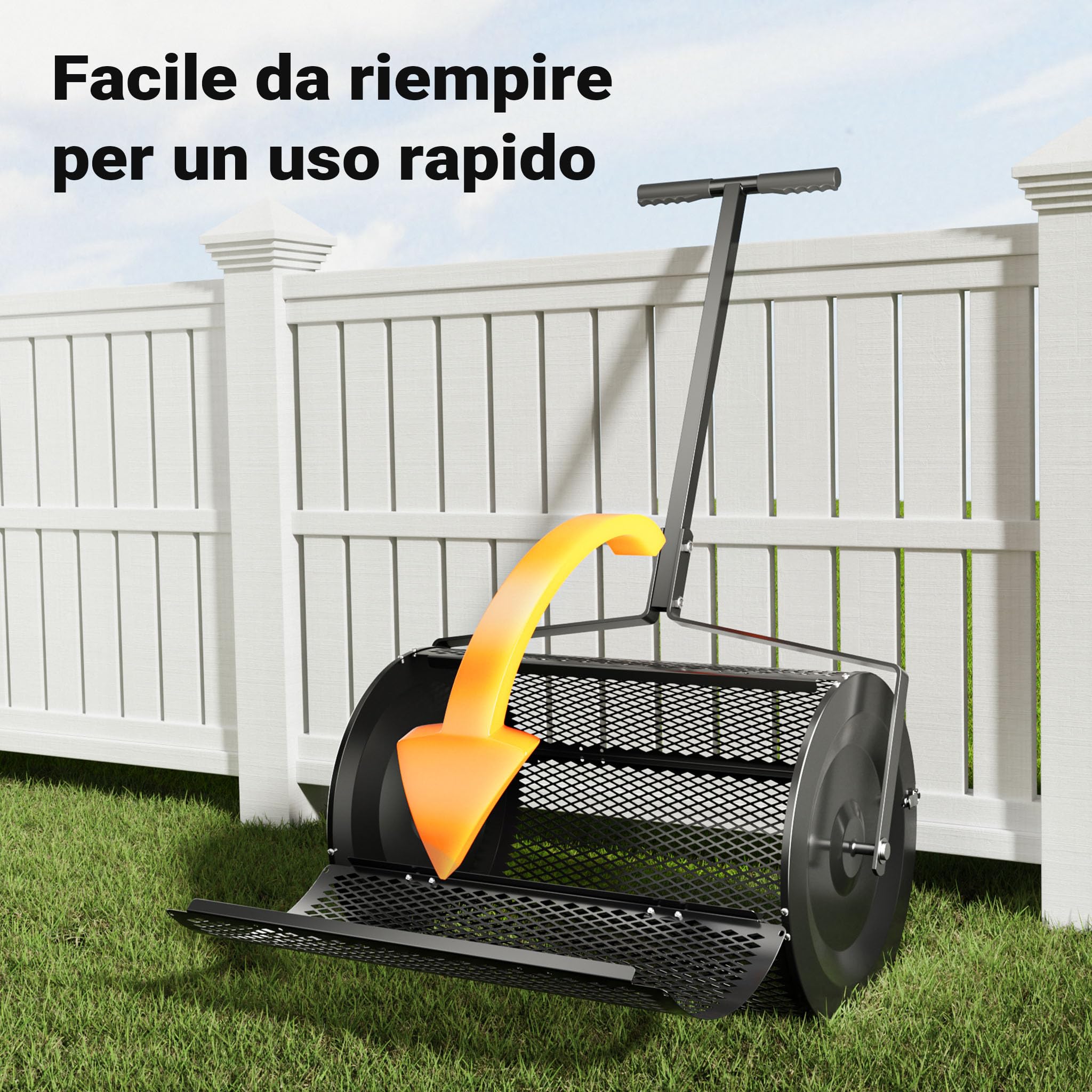 Wiltec Rullo Spargiterriccio 75L 110x64x40cm a Rete