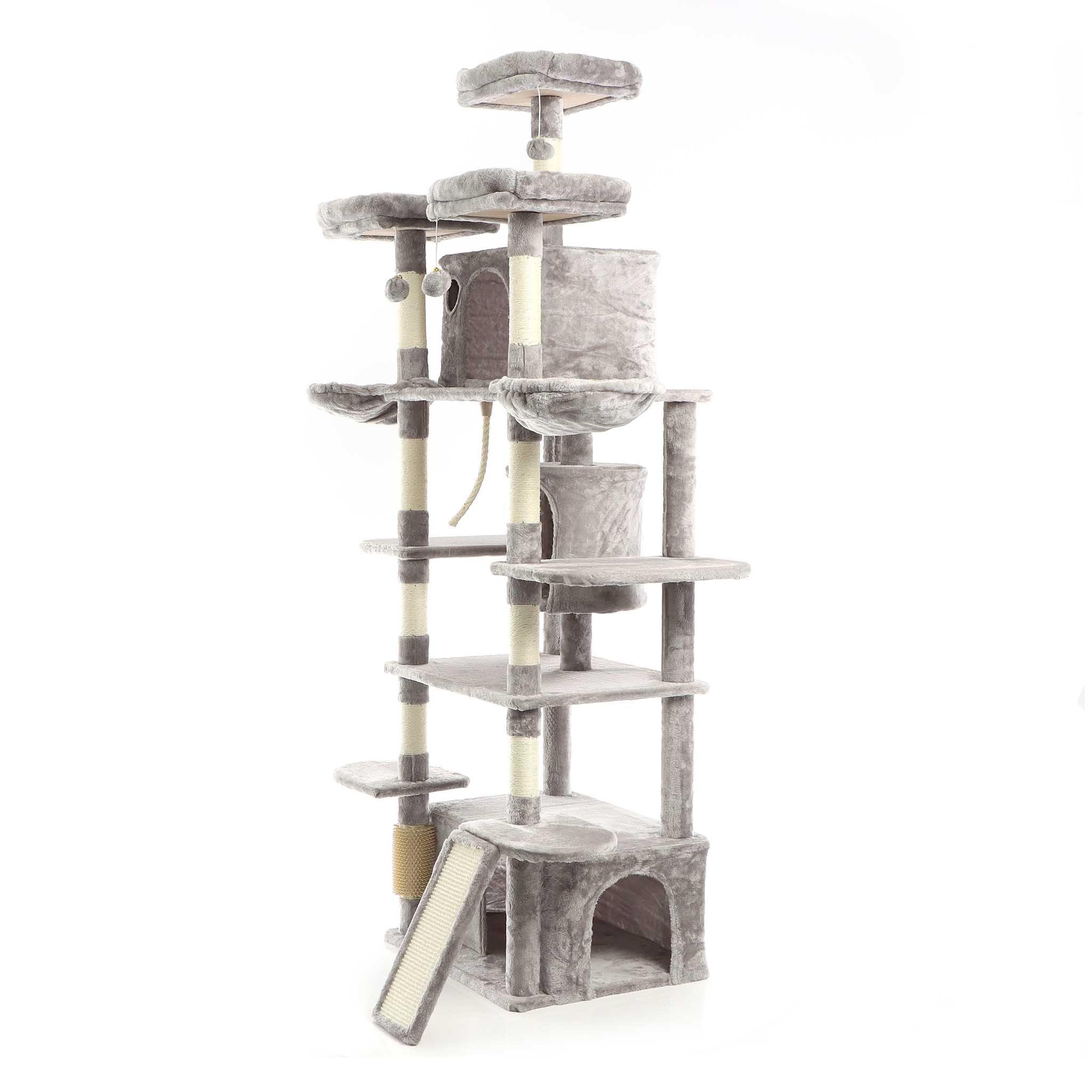 Fudajo Albero tiragraffi gatti 198 cm grigio sisal amache