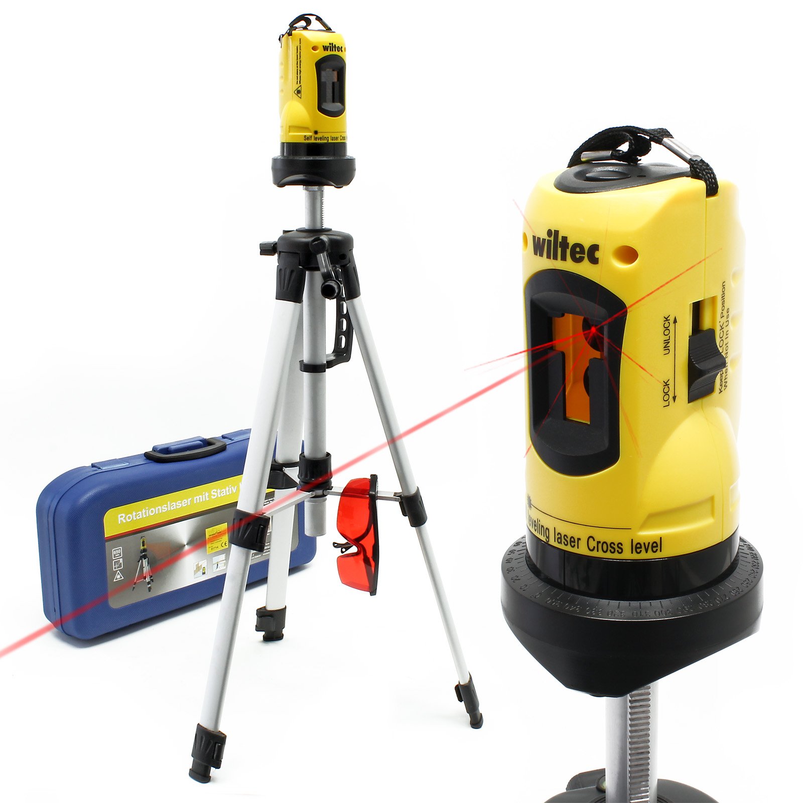 Wiltec Treppiede per Livella Laser a Croce 162,5 cm Alluminio