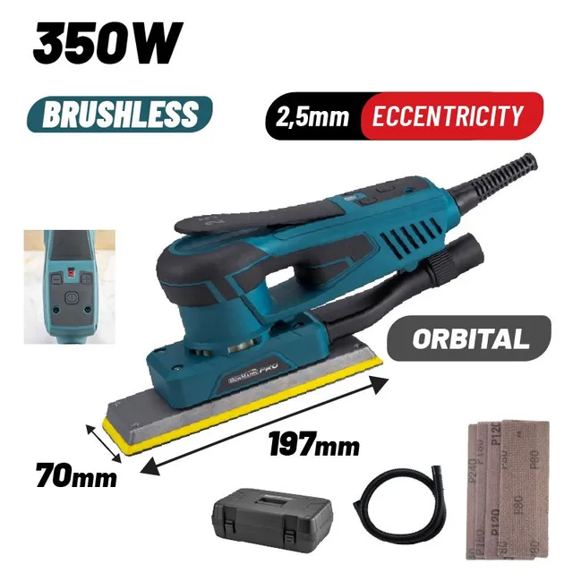 Bormann Levigatrice Orbitale Brushless 350W 70x197mm