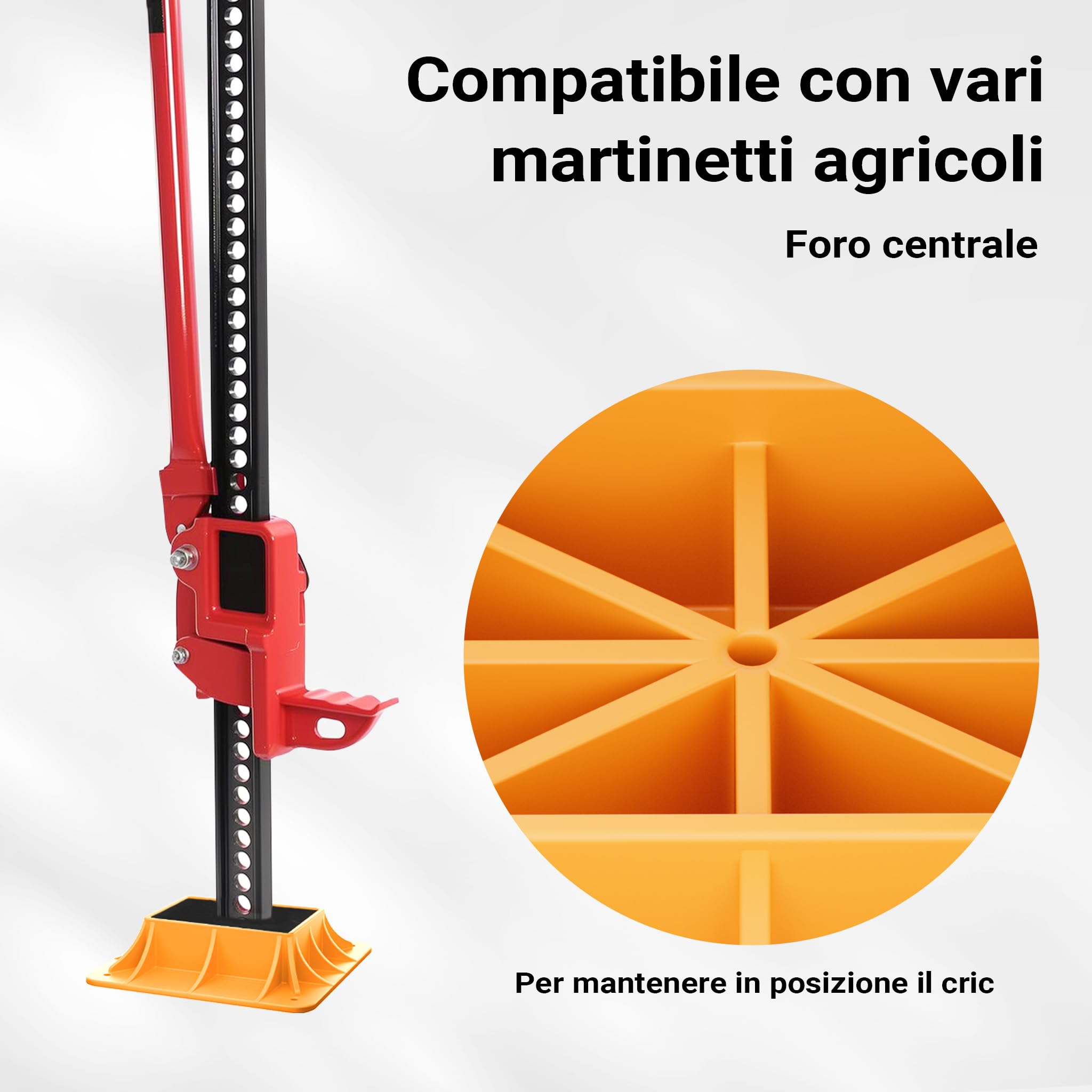 Wiltec 290x290 mm piastra appoggio binda arancione fuoristrada