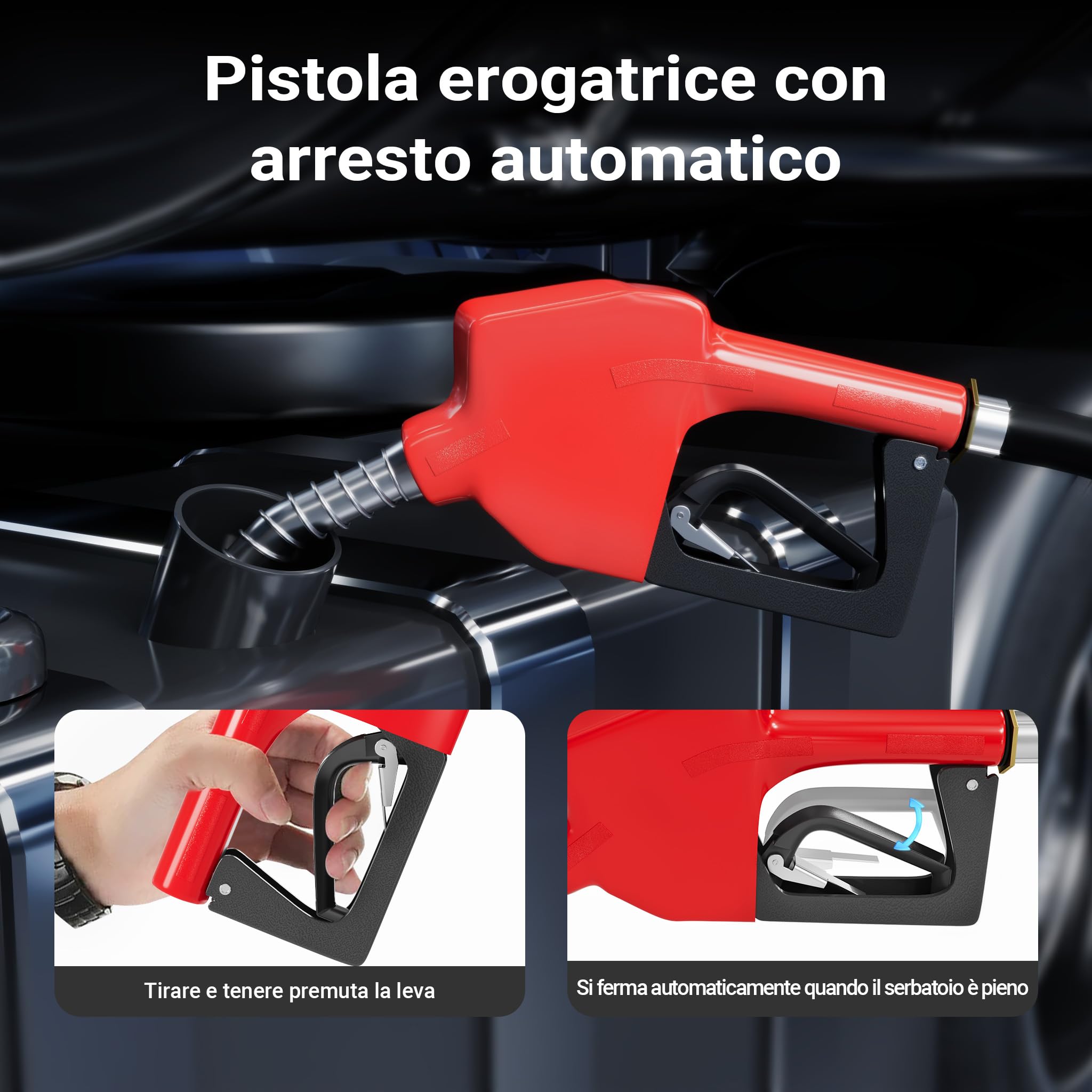 Wiltec Pompa travaso gasolio 230V 550W 60 l/min telaio
