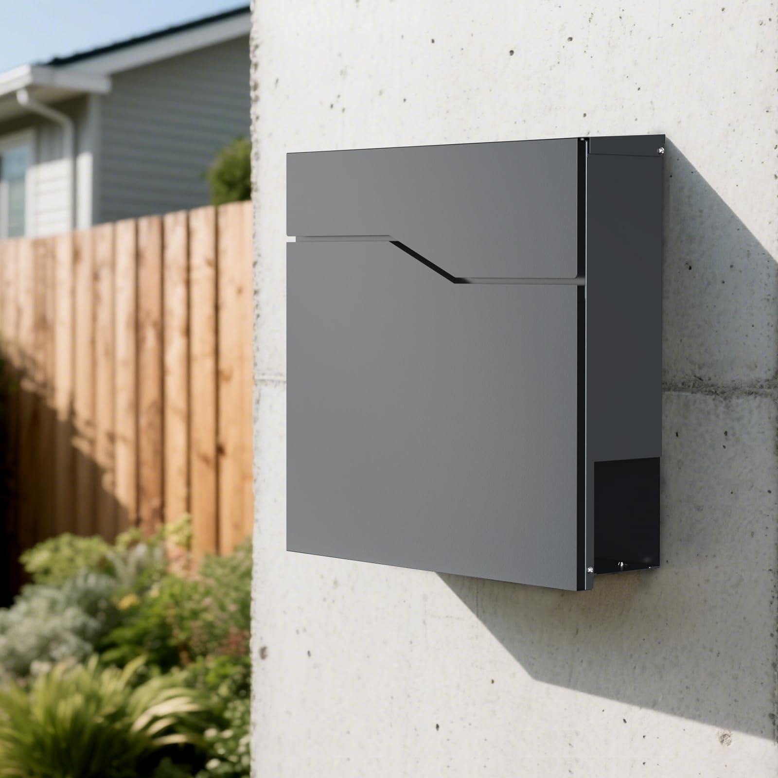 Wiltec V19 Cassetta Postale Grigio Scuro con Portagiornali