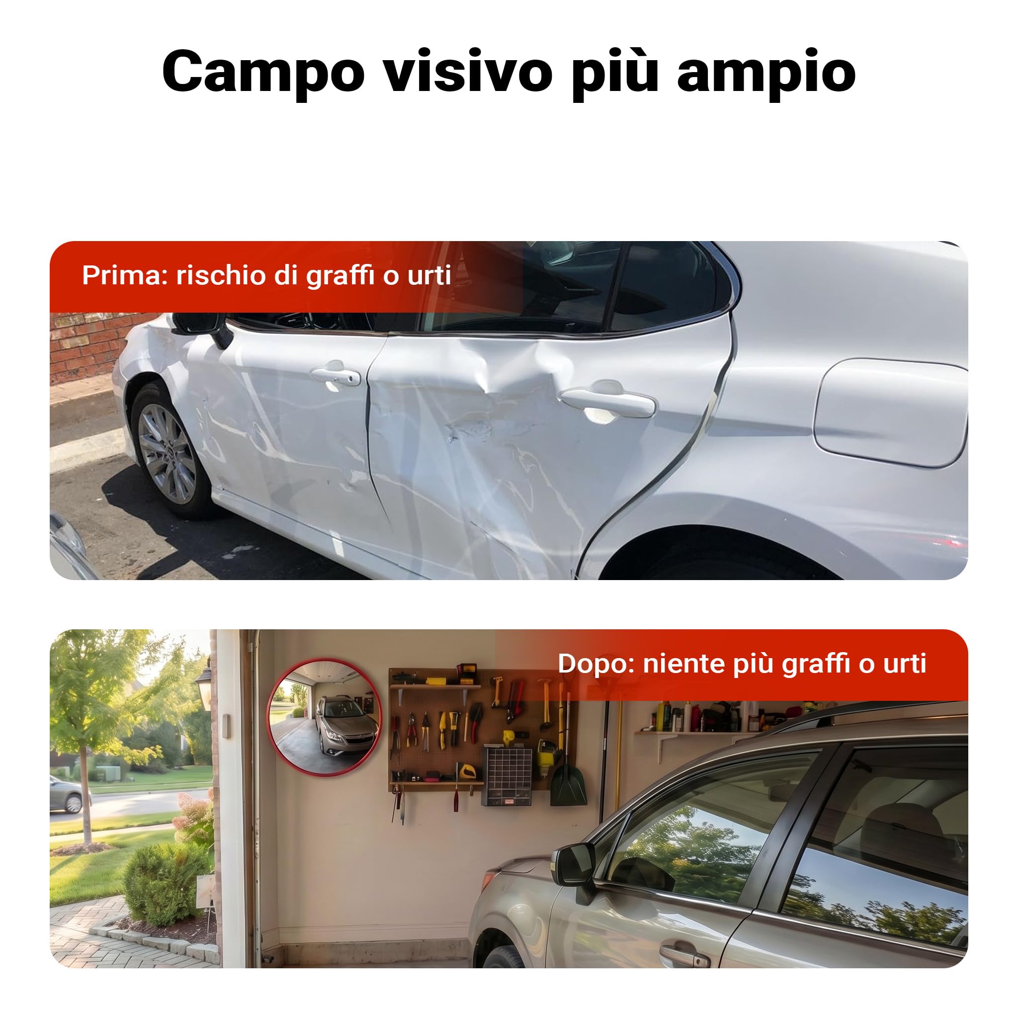 Wiltec specchio convesso stradale 30 cm 160° policarbonato