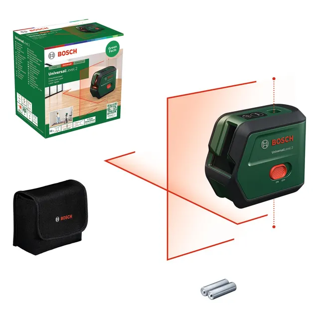 Bosch UniversalLevel 2 Livella Laser a Croce con Punti a Piombo