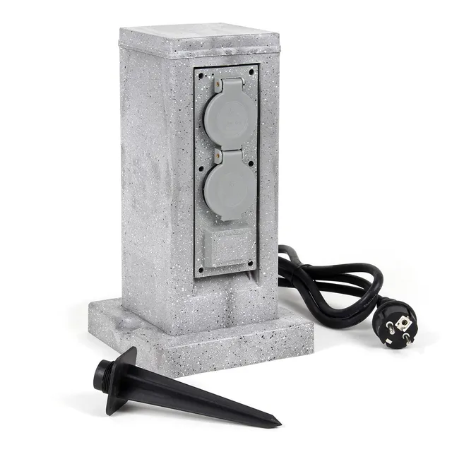 Wiltec colonna multipresa da esterno 4 prese IP44 con picchetto