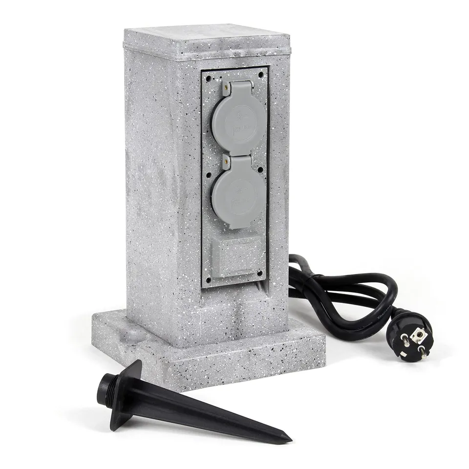 Wiltec colonna multipresa da esterno 4 prese IP44 con picchetto