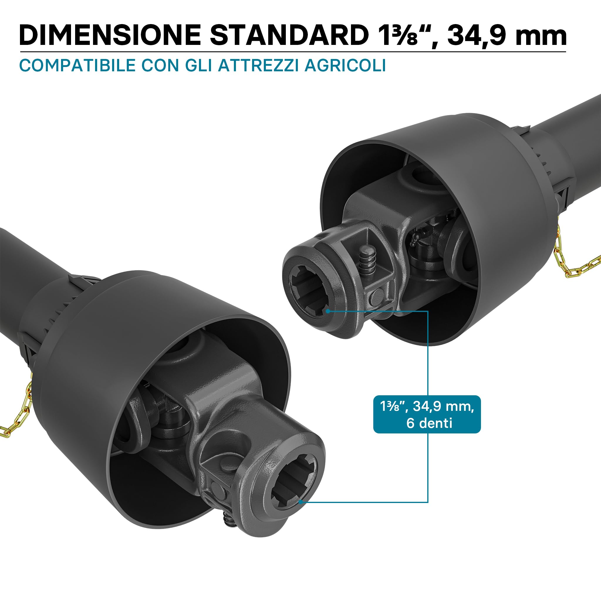 Wiltec T1 Albero Cardanico 680-880 mm 210 Nm 6 Denti
