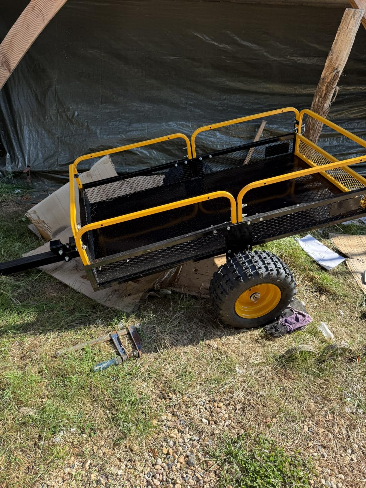 Wiltec rimorchio trattorino 450 kg 210x120x70 ribaltabile