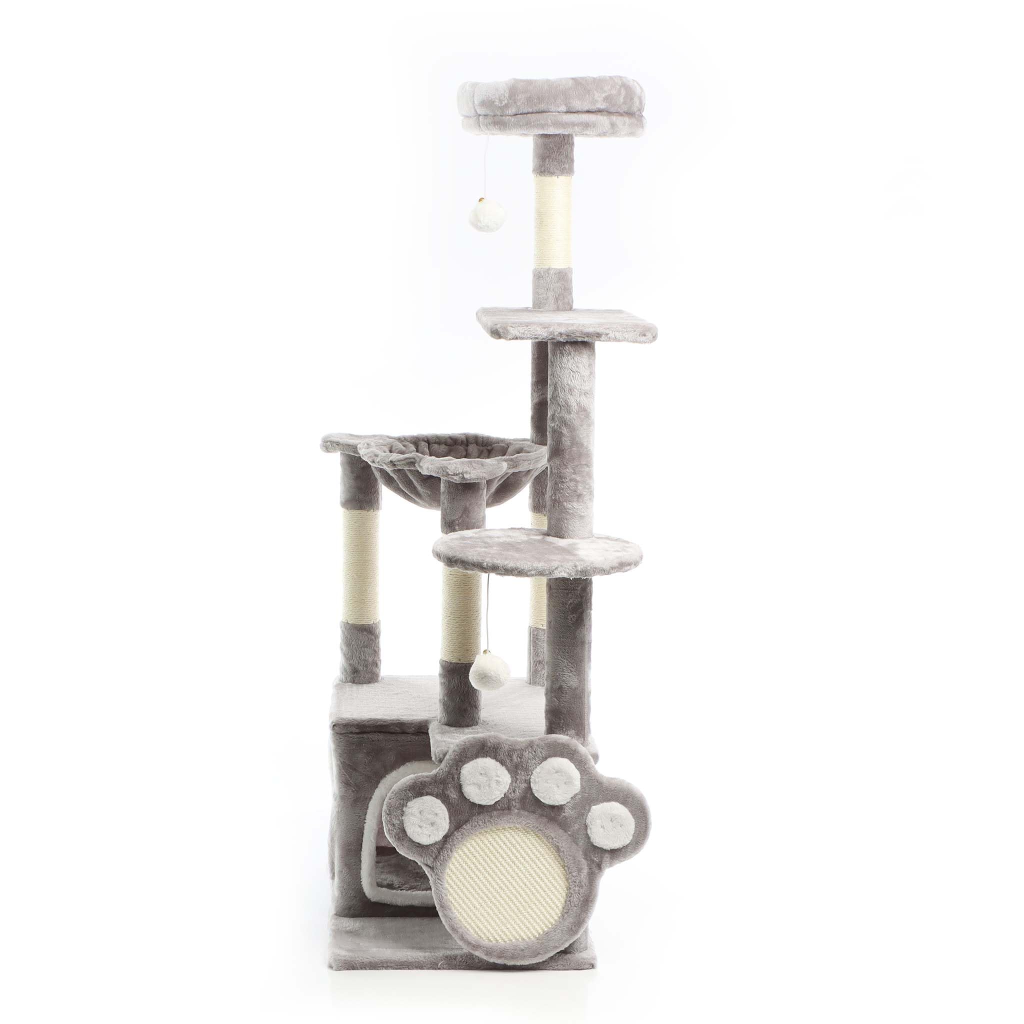Fudajo Albero Tiragraffi Gatti Grigio 135cm Zampa