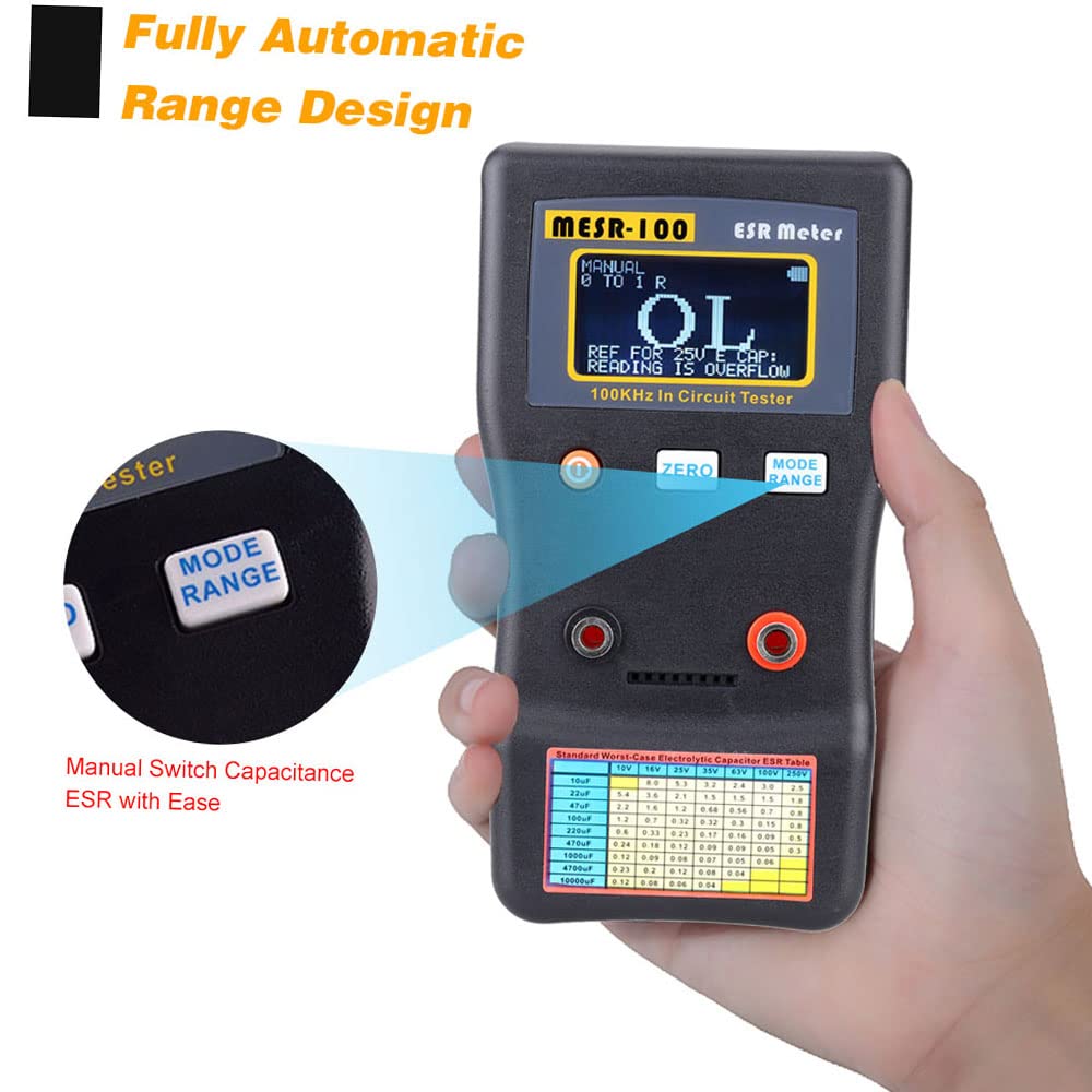 Weytoll MESR-100 V2 tester ESR condensatori 100 kHz clip SMD