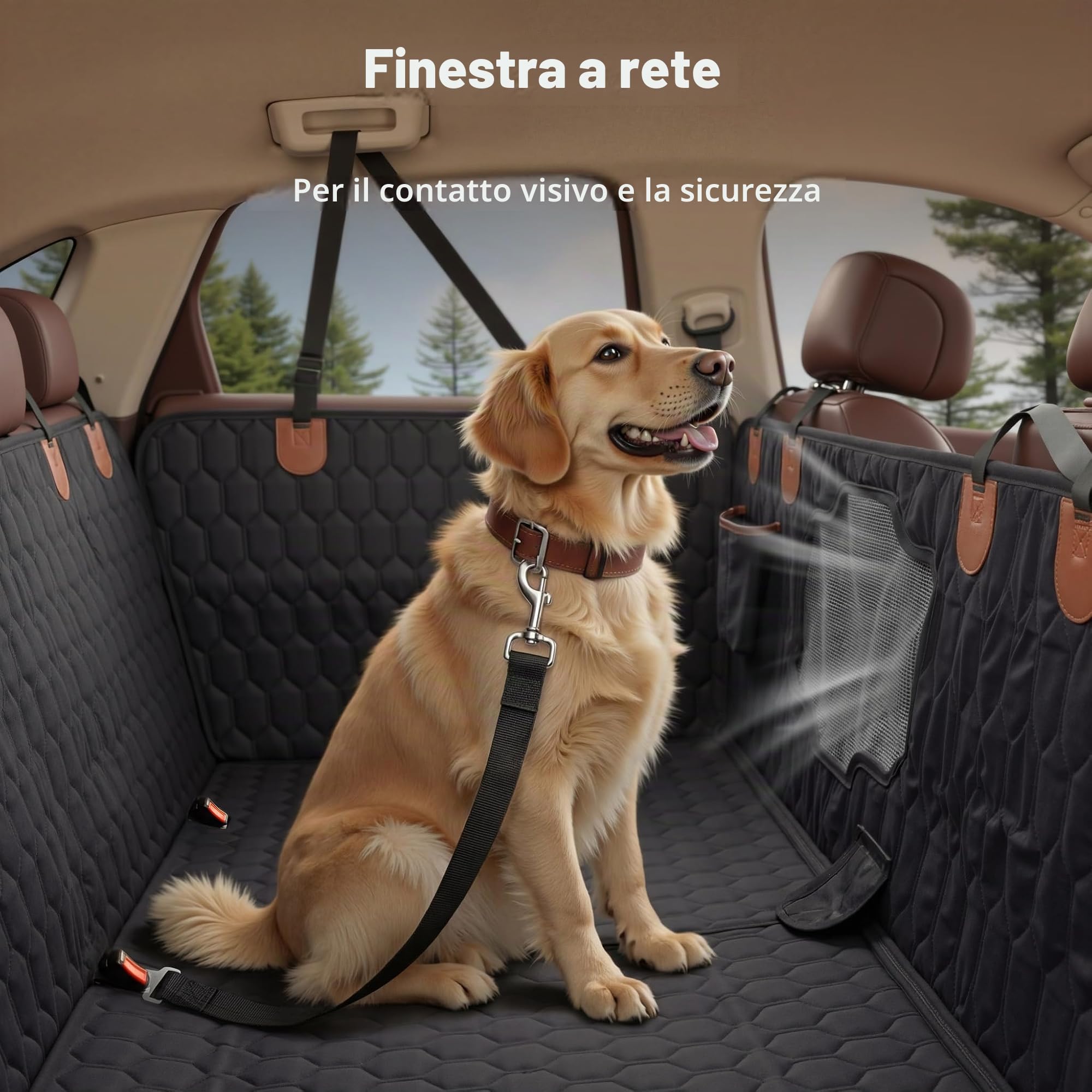Fudajo Coprisedile Posteriore Auto Cani 137x147cm Divisibile