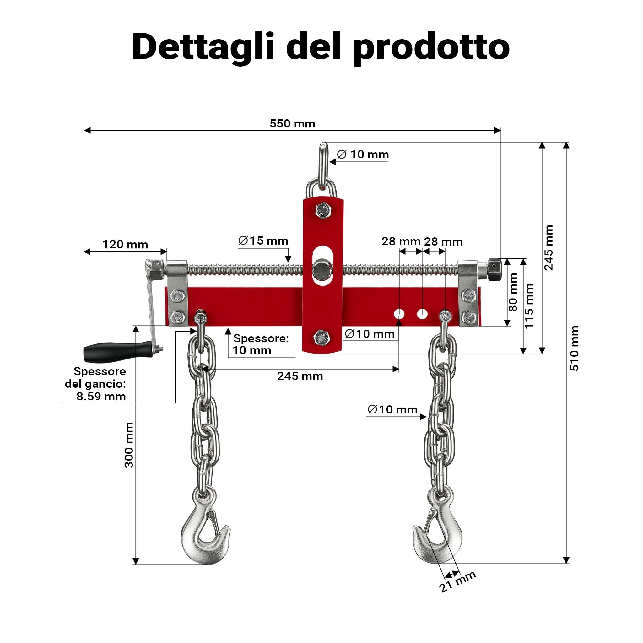 Wiltec Equilibratore 900 kg sollevatore motore gru officina