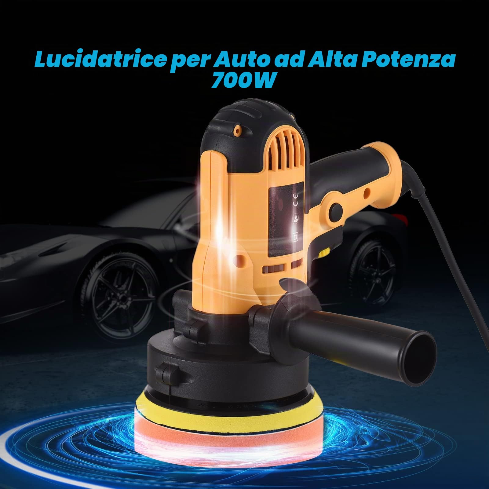 Weytoll 700W 125 mm lucidatrice auto velocità variabile con tamponi