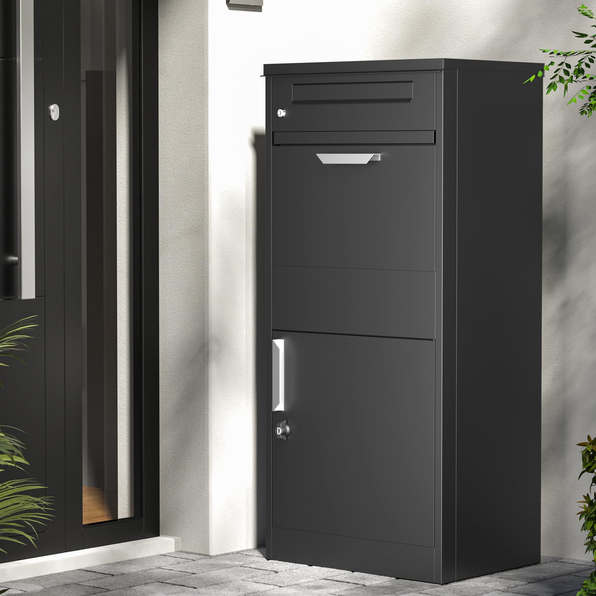 XPOtool Cassetta Postale per Pacchi Nera 112x50x37 cm con Serratura