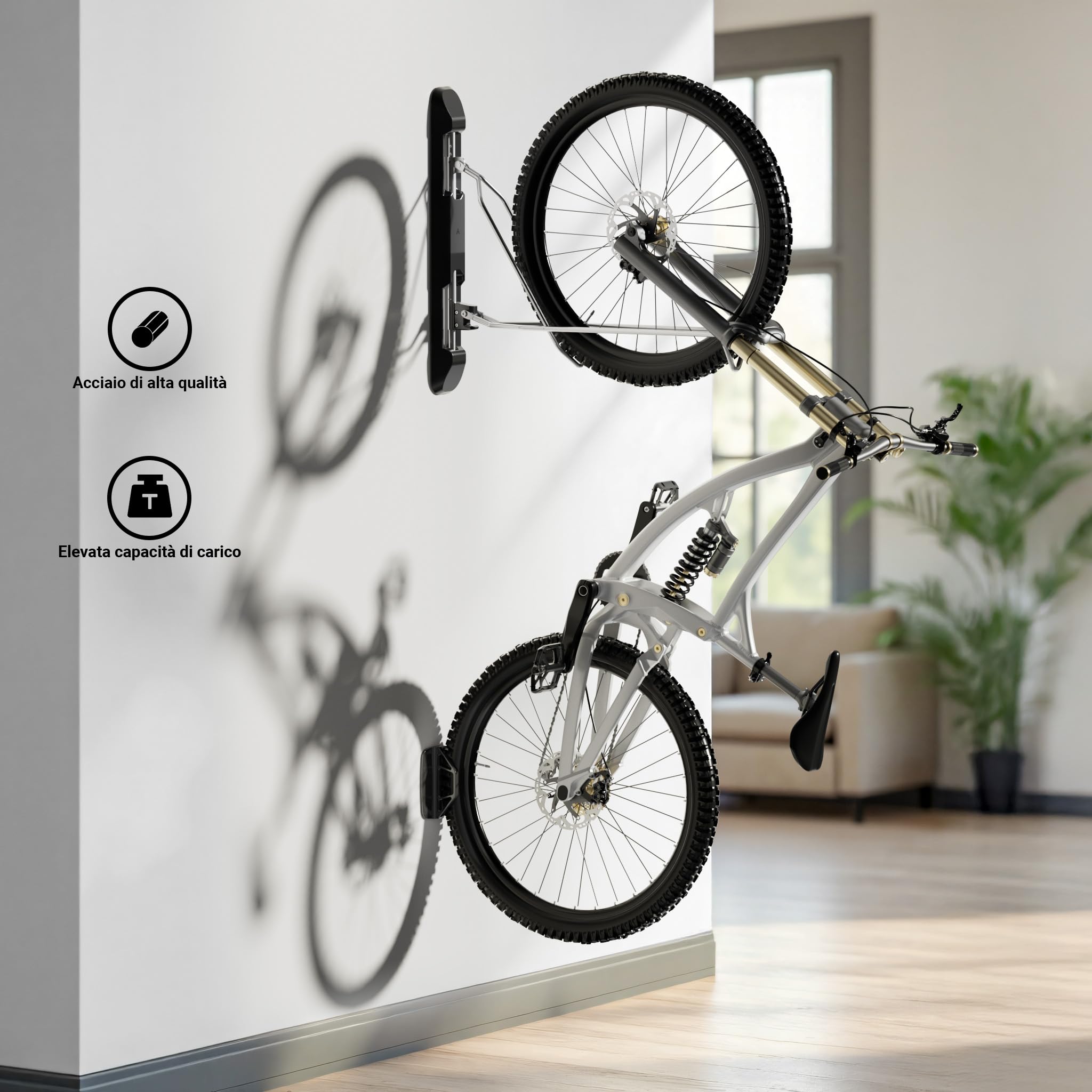 Wiltec Portabici da Muro 11,8x63,8x58,3 cm 35 kg
