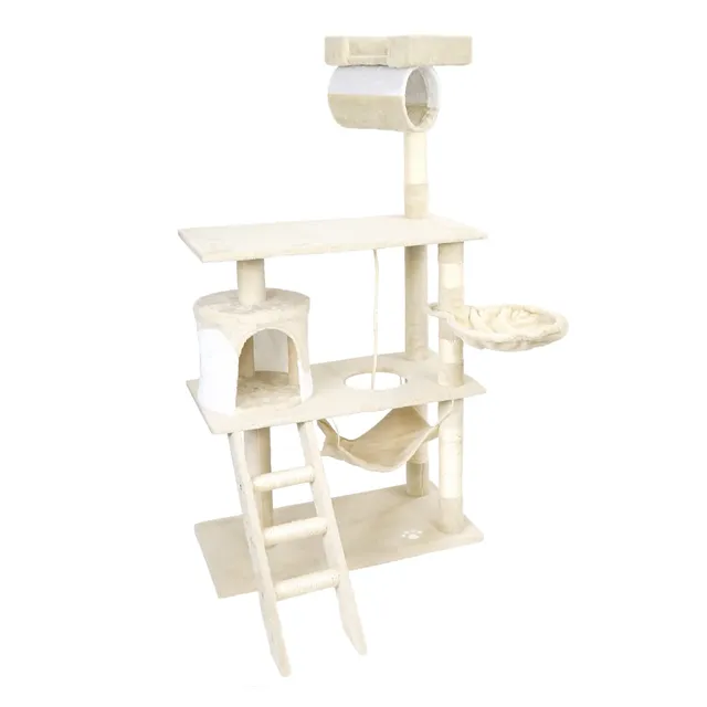 Wiltec albero tiragraffi gatti beige 141cm sisal