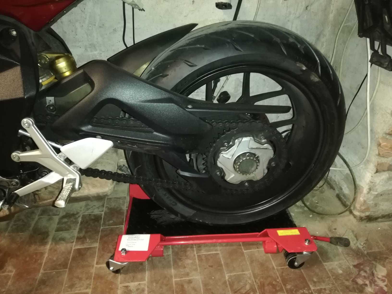 Wiltec Carrello Sposta Moto 60x42 cm 250 kg Corto