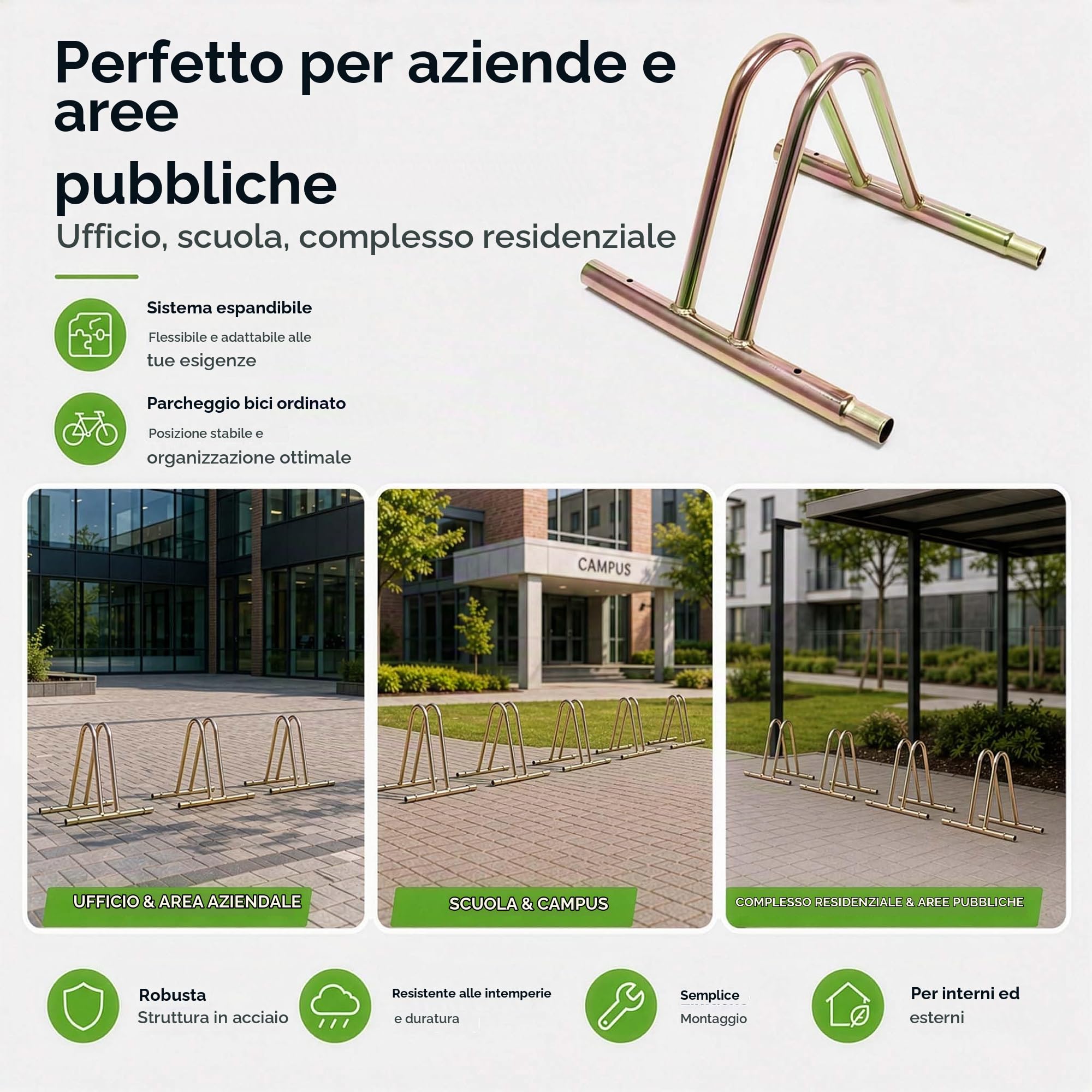 Wiltec rastrelliera porta bici 1 posto estensibile acciaio