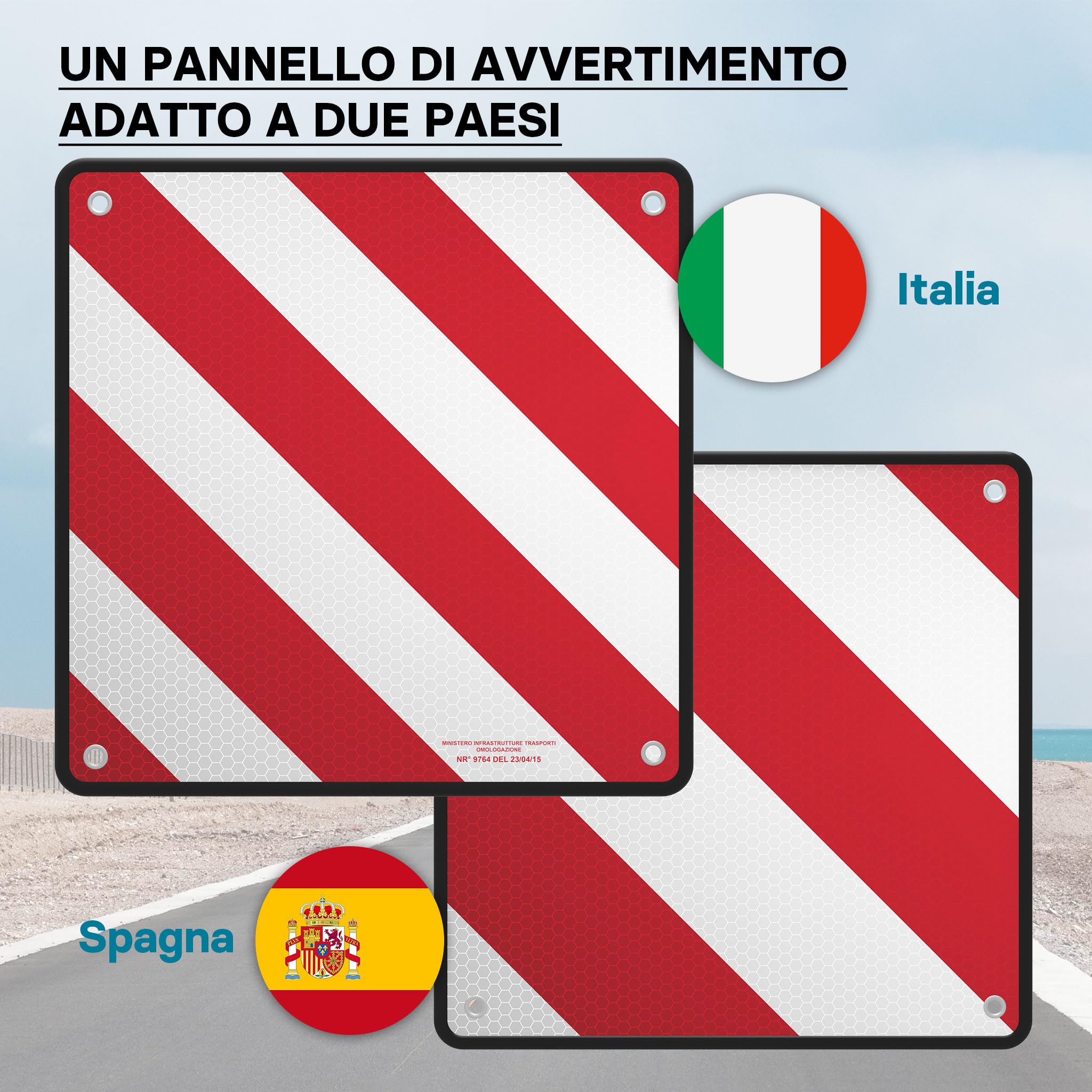 Wiltec pannello carichi sporgenti 50x50 cm Italia/Spagna alluminio