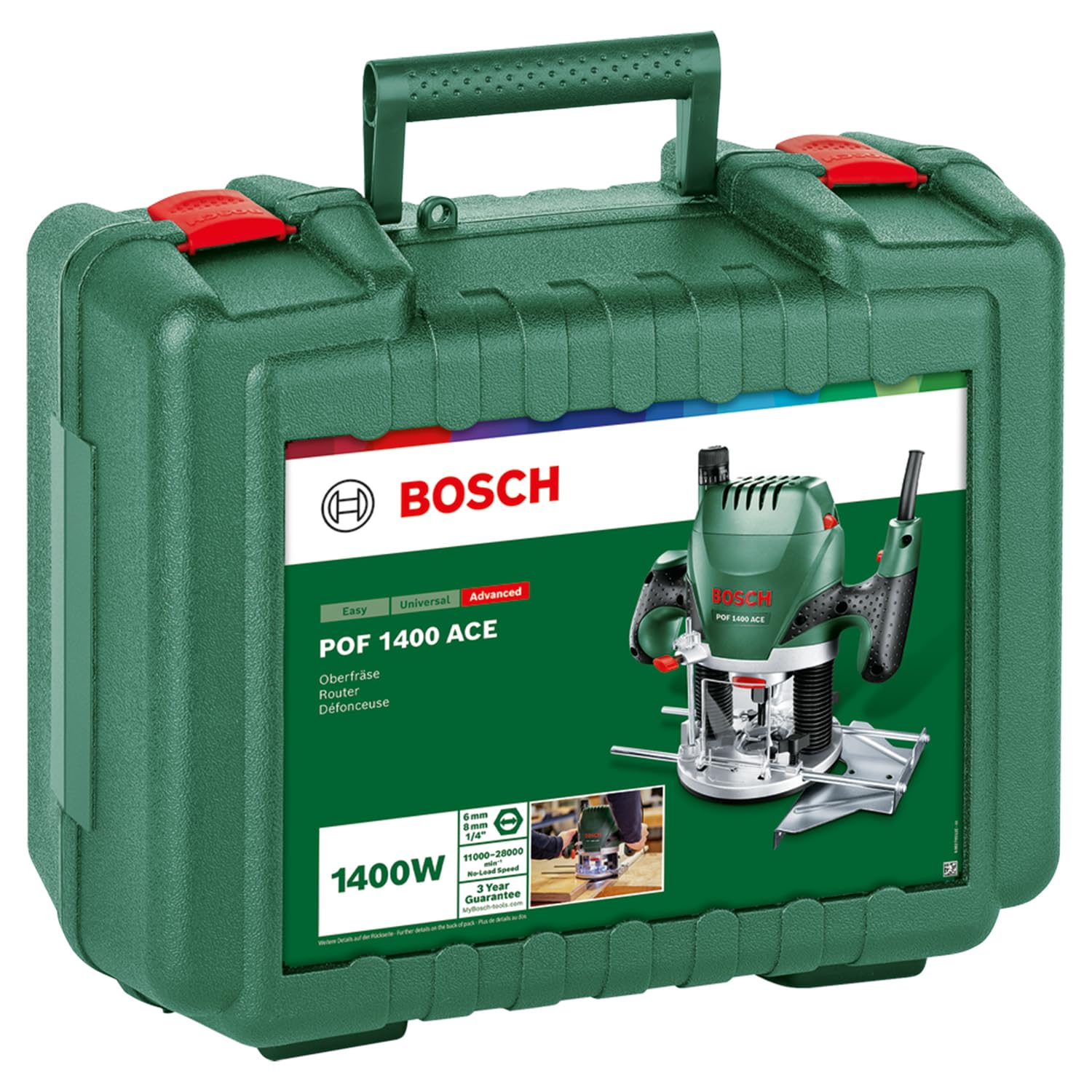 Bosch POF 1400 ACE fresatrice verticale 1400 W con valigetta