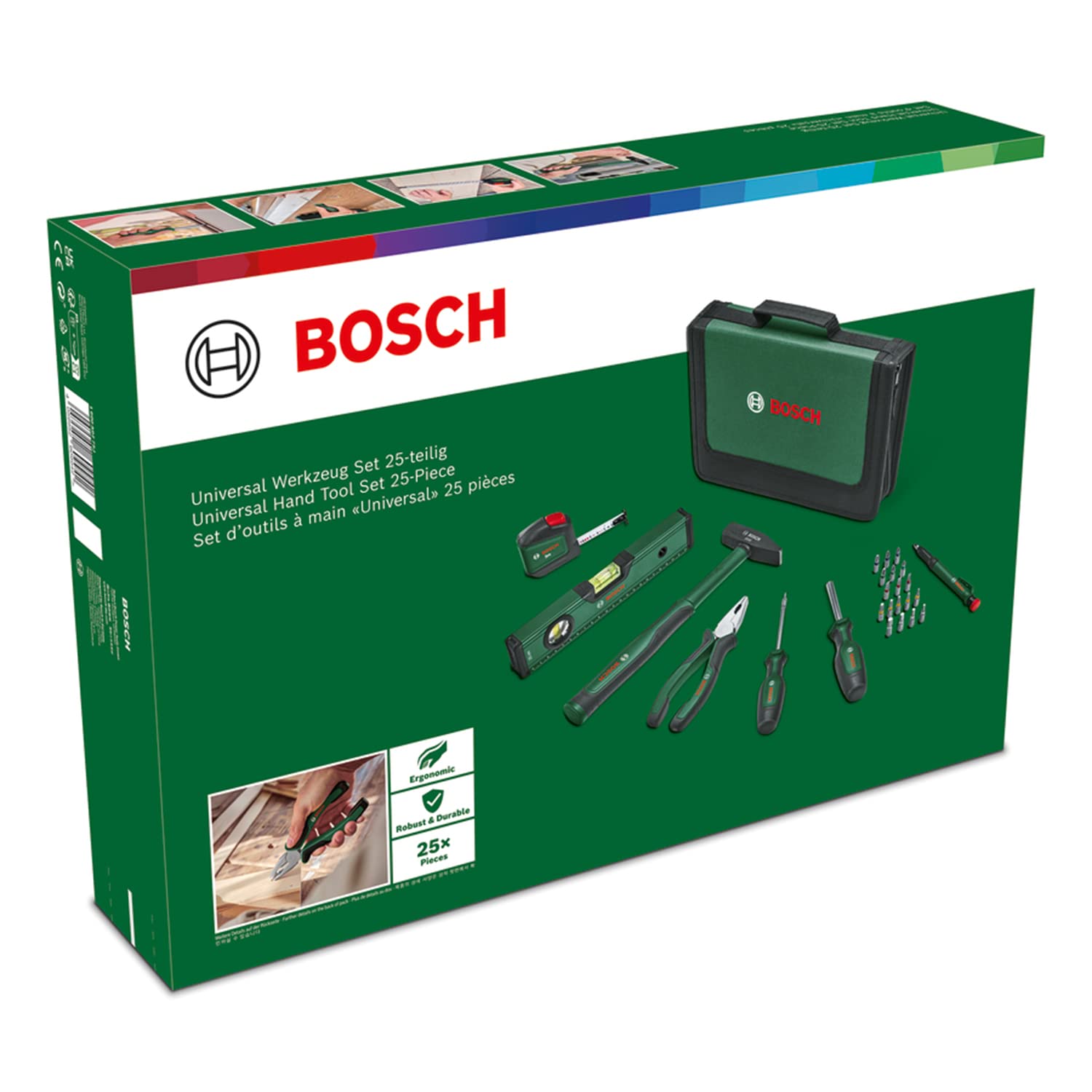 Bosch Universal Set Utensili Manuali 25 Pezzi in Borsa