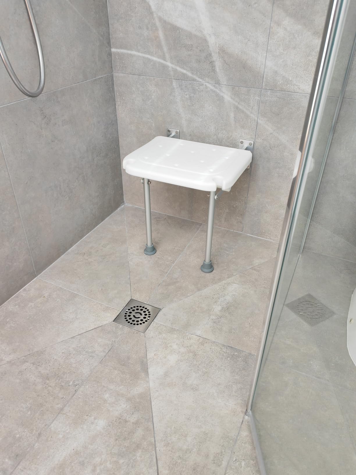 Weytoll Sedia Doccia Pieghevole a Parete con Gambe 200 kg