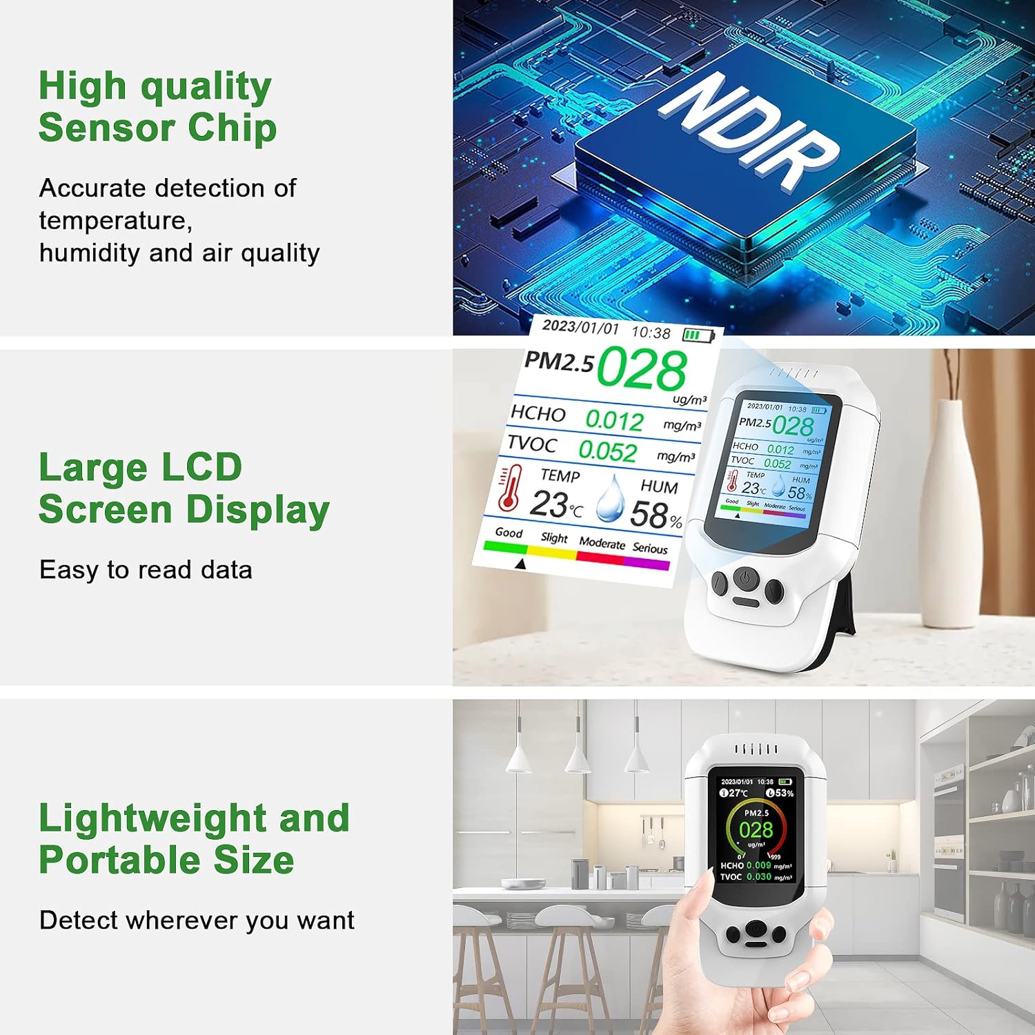 Tilswall Misuratore Qualità Aria PM2.5 PM10 HCHO TVOC