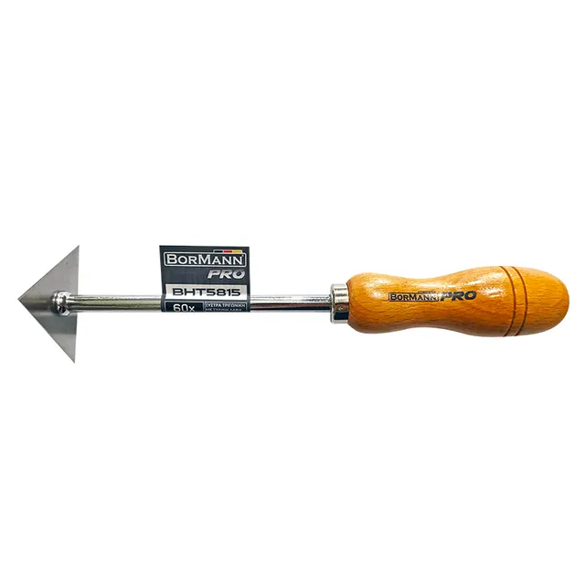 Bormann raschietto acciaio inox manico legno 60x60mm