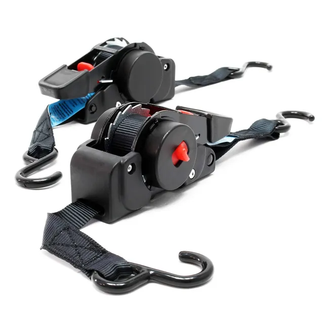 Wiltec Cinghia Ancoraggio Cricchetto 100 daN 2m PES 2 Pezzi Autoavvolgente