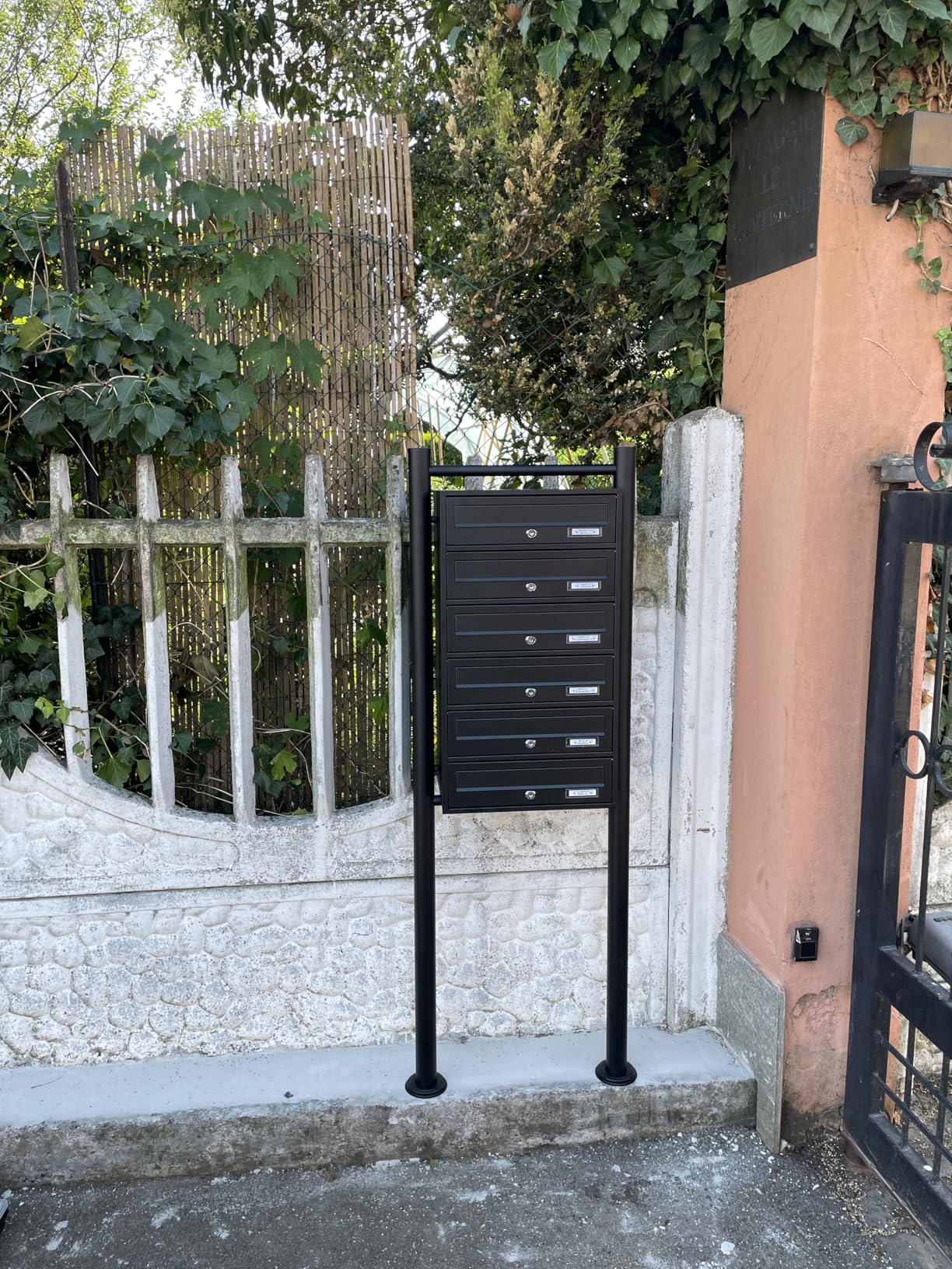 Wiltec Cassetta Postale 6 Posti Bianco Antracite 150 cm