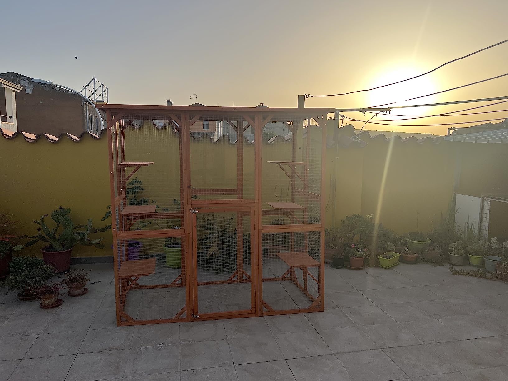 Wiltec Recinto gatti esterno 180x80x111,8 cm 3 piani