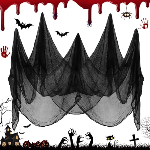 Wzone Panno Nero Halloween garza 215x500 cm cotone