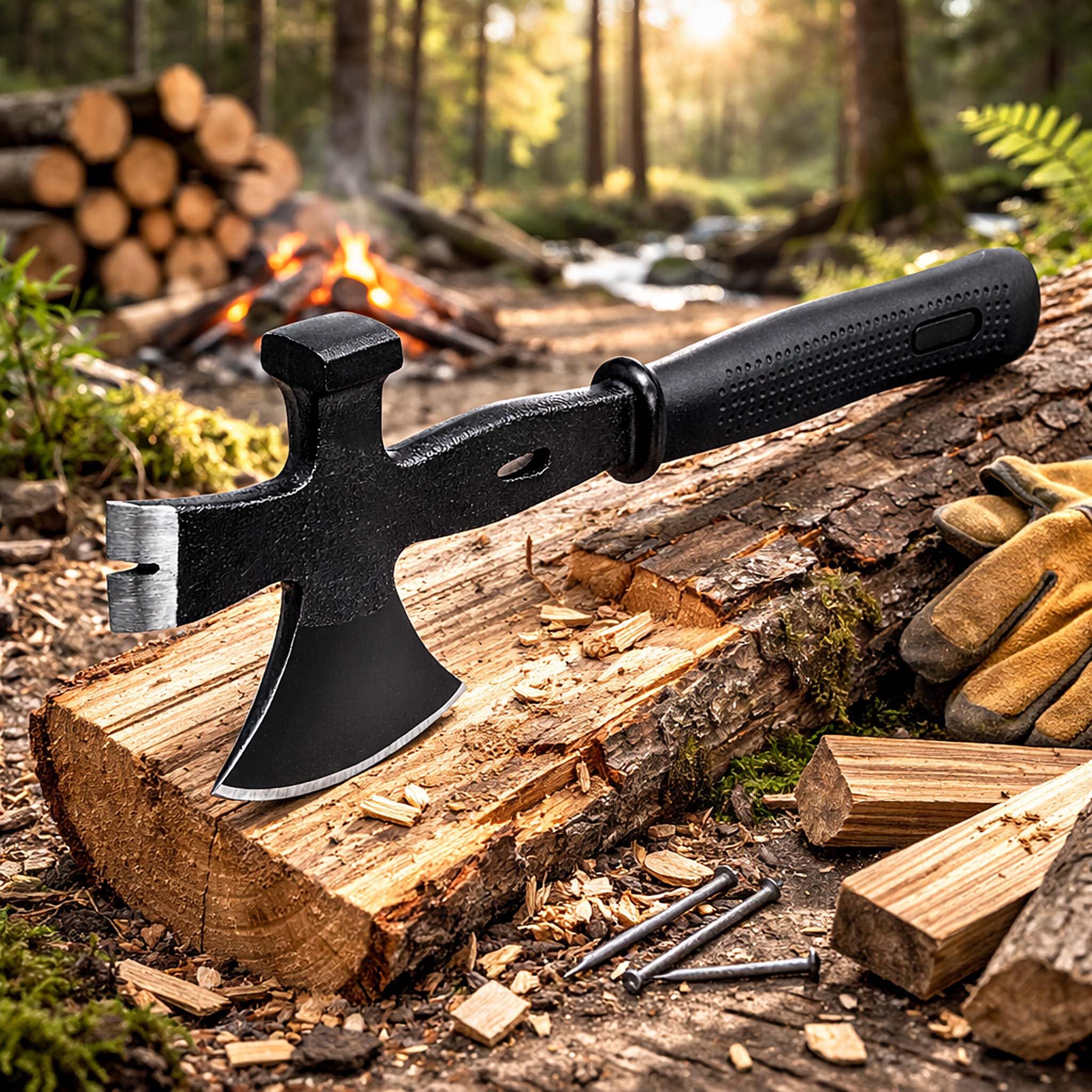 Wiltec accetta multifunzione 3in1 900 g 35 cm con martello